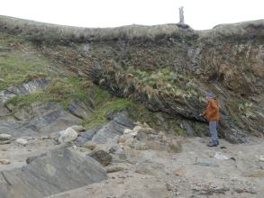 Geological fault. Skaw Beach, Unst
